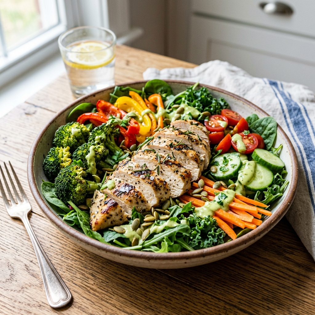 Healthy high-volume eating meal